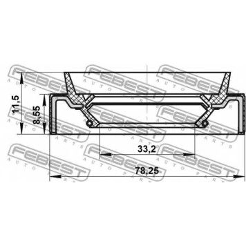 Уплотнительное кольцо приводного вала FEBEST 95JBS-35780912X-1