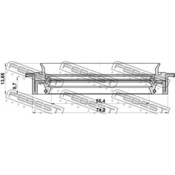 Уплотнительное кольцо приводного вала FEBEST 95JDS-57740914X-1