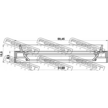 Уплотнительное кольцо приводного вала FEBEST 95JES-33590915X-1