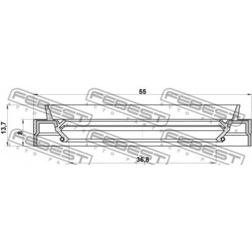 Уплотнительное кольцо приводного вала FEBEST 95JES-38550814X-1