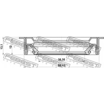 Уплотнительное кольцо приводного вала FEBEST 95LDS-40551213C-1