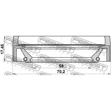 Сальник ступицы колеса FEBEST 95MBS-61700817X-1