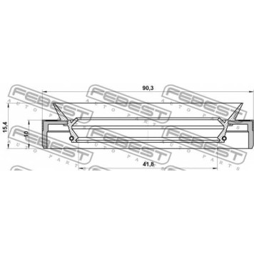 Уплотнительное кольцо приводного вала FEBEST 95MEY-43901015C-1