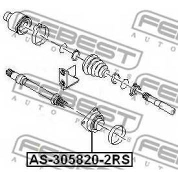 Подшипник приводного вала FEBEST AS-305820-2RS-1