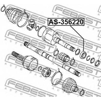Подшипник приводного вала FEBEST AS-356220-1
