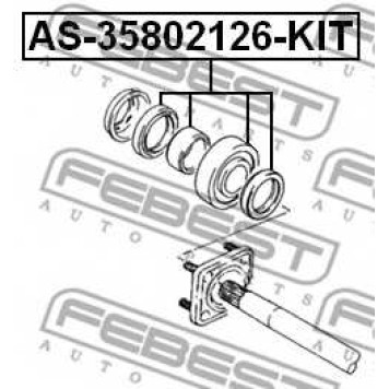 Подшипник приводного вала FEBEST AS-35802126-KIT-1