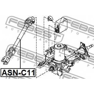 Вал сошки рулевого управления FEBEST ASN-C11-1