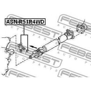 Шарнир продольного вала FEBEST ASN-R51R4WD-1