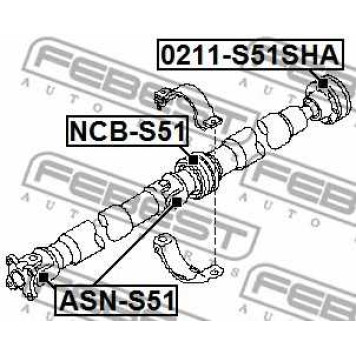 Шарнир продольного вала FEBEST ASN-S51-1