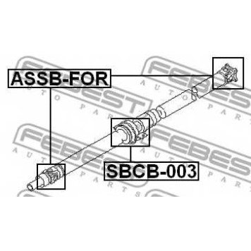 Шарнир продольного вала FEBEST ASSB-FOR-1