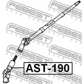 Вал сошки рулевого управления FEBEST AST-190-1