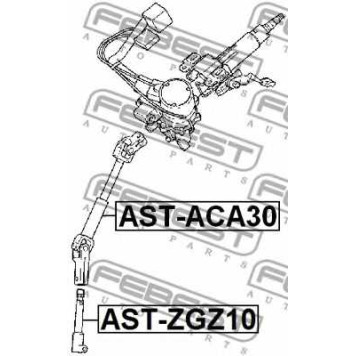 Вал сошки рулевого управления FEBEST AST-ACA30-1