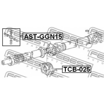 Шарнир продольного вала FEBEST AST-GGN15-1
