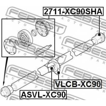 Шарнир продольного вала FEBEST ASVL-XC90-1
