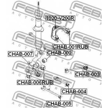 Подвеска рычага независимой подвески колеса FEBEST CHAB-001RUB-1
