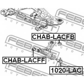 Подвеска рычага независимой подвески колеса FEBEST CHAB-LACFB-1