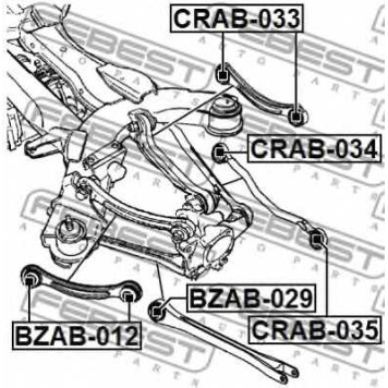 Подвеска рычага независимой подвески колеса FEBEST CRAB-035-1
