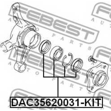 Комплект подшипника ступицы колеса FEBEST DAC35620031-KIT-1