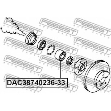 Подшипник ступицы колеса FEBEST DAC38740236-33-1