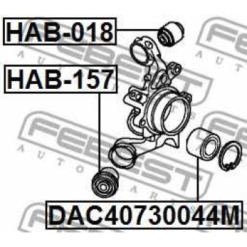 Подшипник ступицы колеса FEBEST DAC40730044M-1