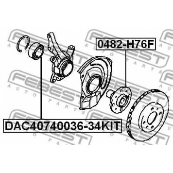 Подшипник ступицы колеса FEBEST DAC40740036-34KIT-1