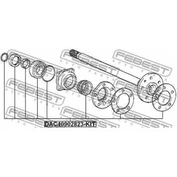 Комплект подшипника ступицы колеса FEBEST DAC40902823-KIT-1