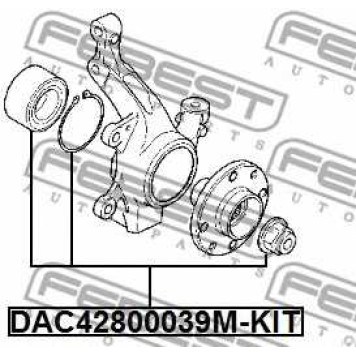 Комплект подшипника ступицы колеса FEBEST DAC42800039M-KIT-1