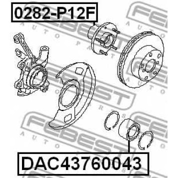 Подшипник ступицы колеса FEBEST DAC43760043-1