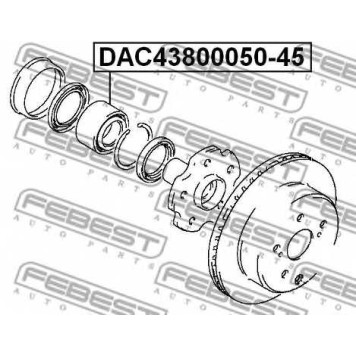 Подшипник ступицы колеса FEBEST DAC43800050-45-1