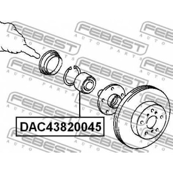 Подшипник ступицы колеса FEBEST DAC43820045-1
