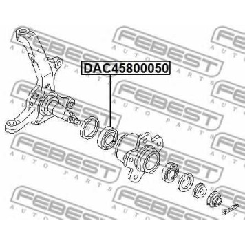 Подшипник ступицы колеса FEBEST DAC45800050-1