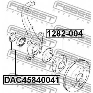 Подшипник ступицы колеса FEBEST DAC45840041-1