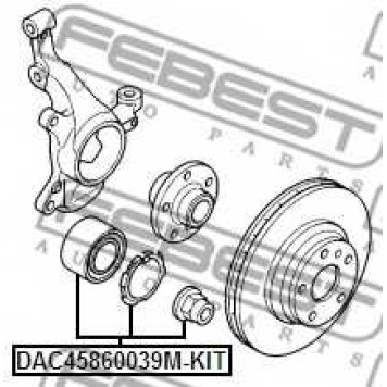 Подшипник ступицы колеса FEBEST DAC45860039M-KIT-1