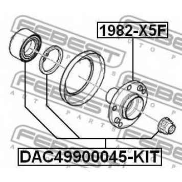 Подшипник ступицы колеса FEBEST DAC49900045-KIT-1
