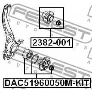 Комплект подшипника ступицы колеса FEBEST DAC51960050M-KIT-1