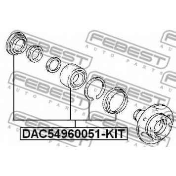 Комплект подшипника ступицы колеса FEBEST DAC54960051-KIT-1