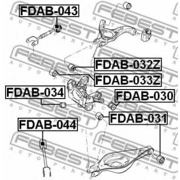 Втулка рычага колесной подвески FEBEST FDAB-030-1