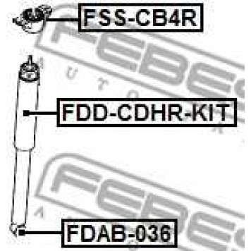Втулка, амортизатор FEBEST FDAB-036-1
