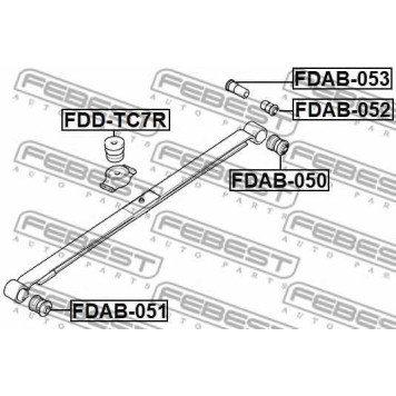 Листовая рессора, дополнительная рессора FEBEST FDD-TC7R