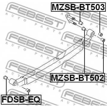 Втулка листовой рессоры FEBEST FDSB-EQ-1