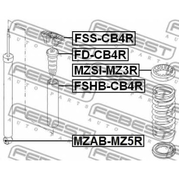 Подвеска амортизатора FEBEST FSS-CB4R-1