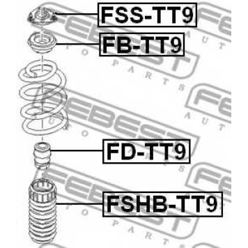 Подвеска амортизатора FEBEST FSS-TT9-1