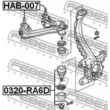 Подвеска рычага независимой подвески колеса FEBEST HAB-007-1