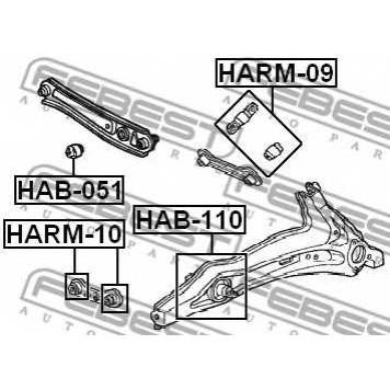Подвеска рычага независимой подвески колеса FEBEST HAB-051-1