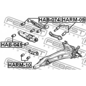 Подвеска рычага независимой подвески колеса FEBEST HAB-074-1