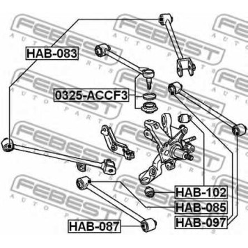Подвеска рычага независимой подвески колеса FEBEST HAB-087-1