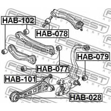 Подвеска рычага независимой подвески колеса FEBEST HAB-101-1