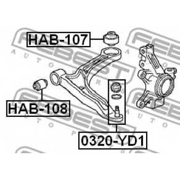 Подвеска рычага независимой подвески колеса FEBEST HAB-108-1