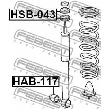 Втулка, амортизатор FEBEST HAB-117-1