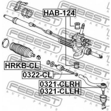 Подвеска рулевого управления FEBEST HAB-124-1